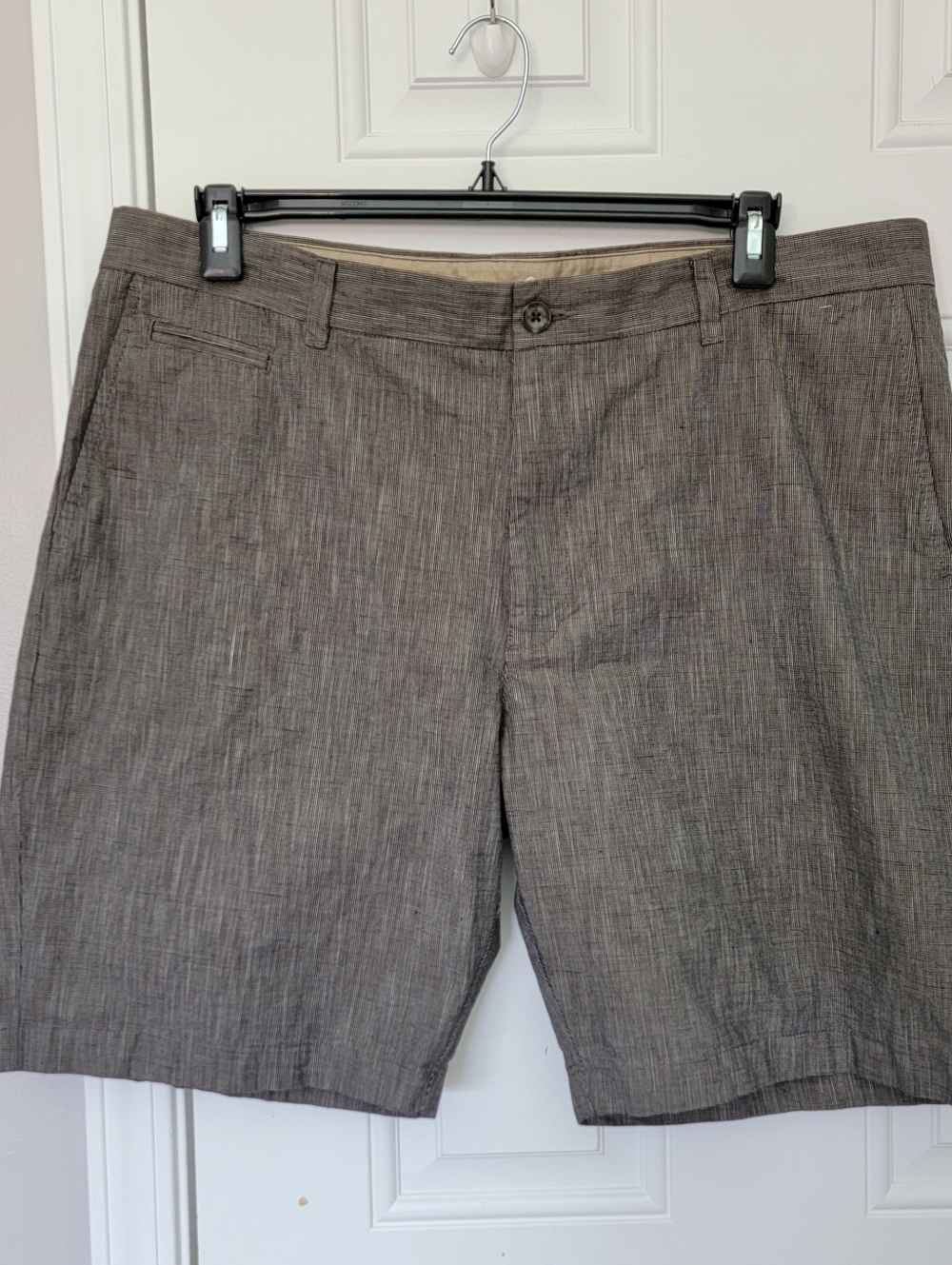 Joseph Abboud Mens Textured Twill Gray Flat Front Shorts Classic Preppy Size 40